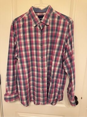 Tommy Bahama Men's Pink & Blue Plaid Button-Down Shirt
